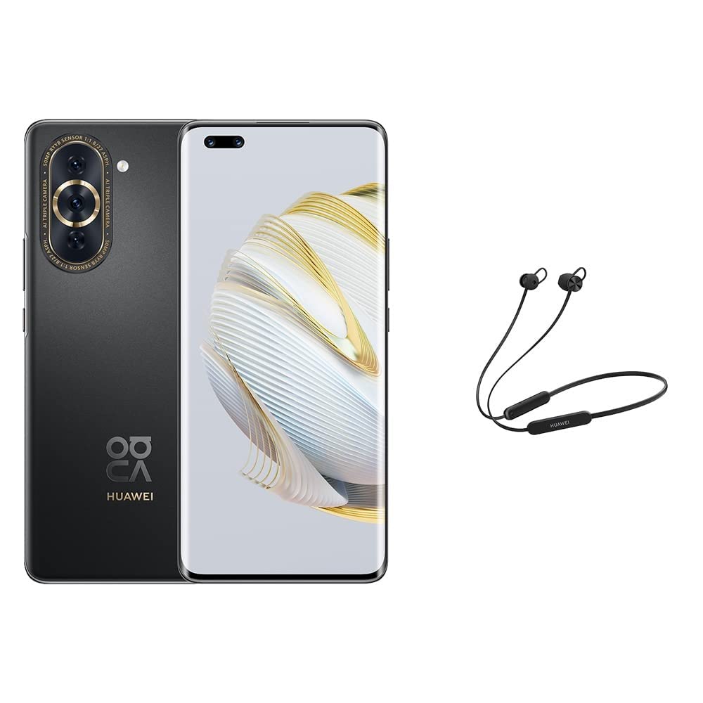 هاتف هواوي نوفا 10 برو الذكي + سوار رقبة مجاني، شاشة OLED منحنية مقاس 6.78 بوصة، كاميرا أمامية فائقة الاتساع بدقة 60 ميجابكسل + 8 ميجابكسل، تصميم فائق النحافة 7.88 مم، كاميرا ثلاثية الذكاء الاصطناعي بدقة 50 ميجابكسل، شحن سريع 100 واط، أسود نجمي