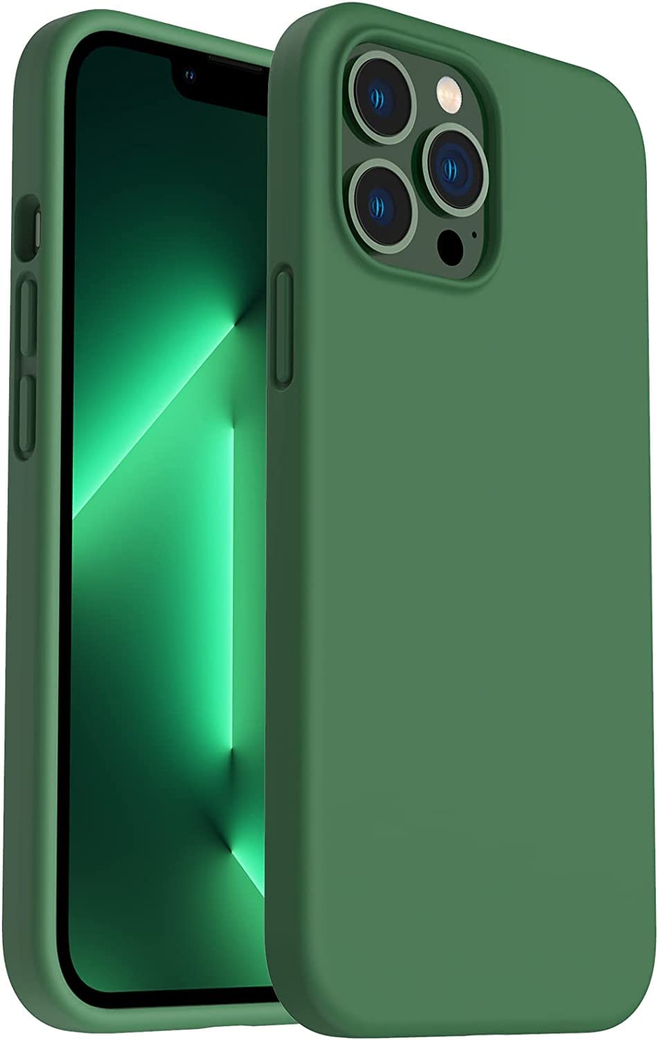 Zubitech iPhone 11 Pro Max Soft Liquid Silicone Gel Case Full Body Shockproof Rubber Protection Matte Finish Cover Soft Microfiber Lining Cushion Slim Back Case (iPhone 11 Pro Max, Green)