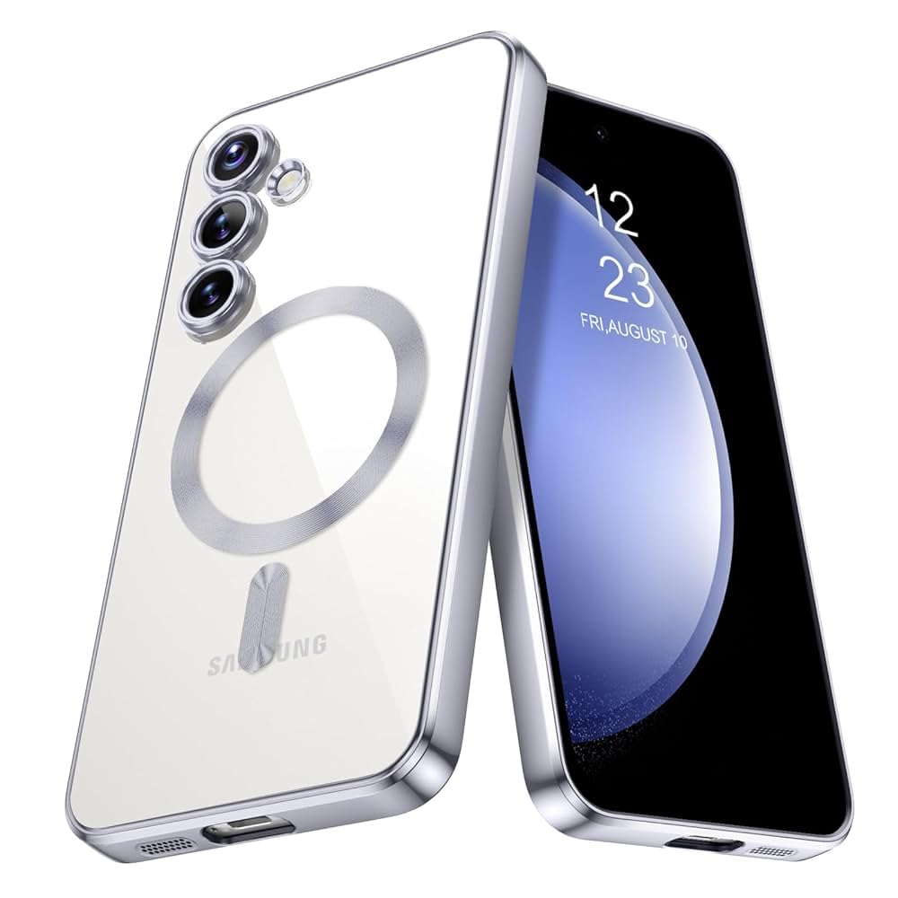 غطاء BURAQ المطلي بالكهرباء المصنوع من مادة TPU الآمنة لهاتف Samsung Galaxy A56، غطاء حماية كامل لعدسة الكاميرا، جراب شحن لاسلكي بنسيج CD، جراب ناعم من مادة TPU بحواف فضية لهاتف Samsung Galaxy A56