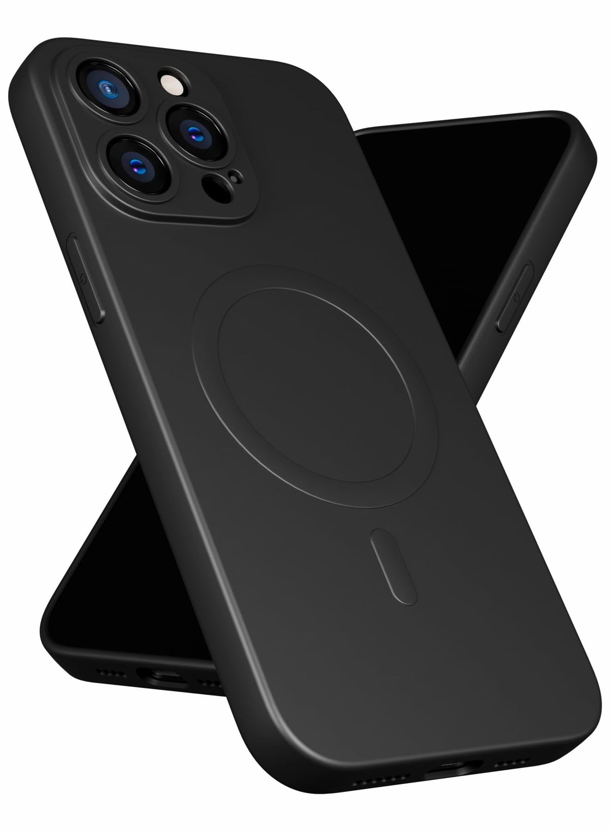 جراب MOBILIUS لهاتف iPhone 15 Pro Max، [بطانة ناعمة من الألياف الدقيقة المضادة للخدش] [متوافق مع MagSafe] جراب هاتف مغناطيسي مقاوم للصدمات مصمم لهاتف iPhone 15 Pro Max (6.7 بوصة)، أسود