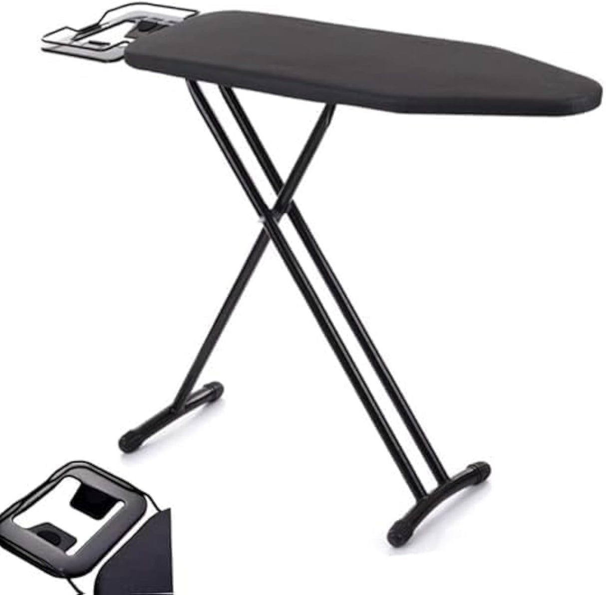 لوح كي فينيسيا مع إطار كي قابل للسحب، إطار كي قابل للطي، ارتفاع قابل للتعديل، لوح علوي من الفولاذ مع وسادة من اللباد بسمك 10 مم وغطاء مقاوم للحرارة VC6168 (48 بوصة × 15 بوصة)