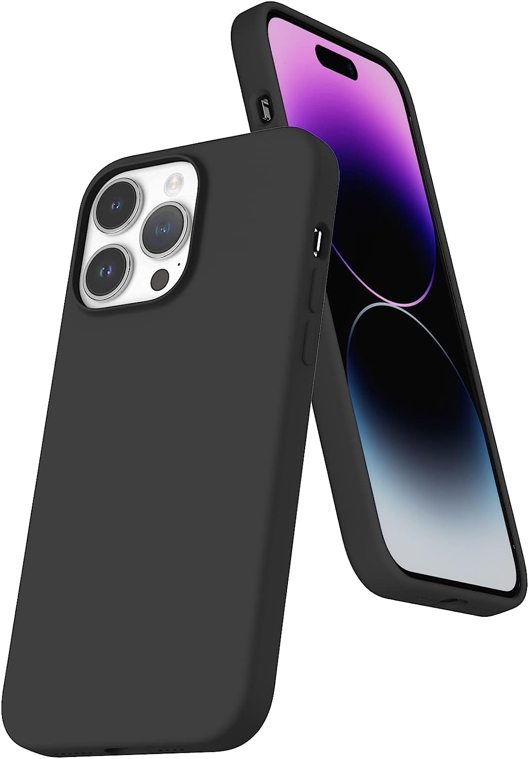 جراب AWH متوافق مع iPhone 14 Pro Max للنساء - حماية من السقوط، مضاد لبصمات الأصابع، مضاد للخدش، مقاوم للصدمات، جراب هاتف سيليكون ناعم الملمس لهاتف iPhone 14 Pro Max 6.7 بوصة - أسود