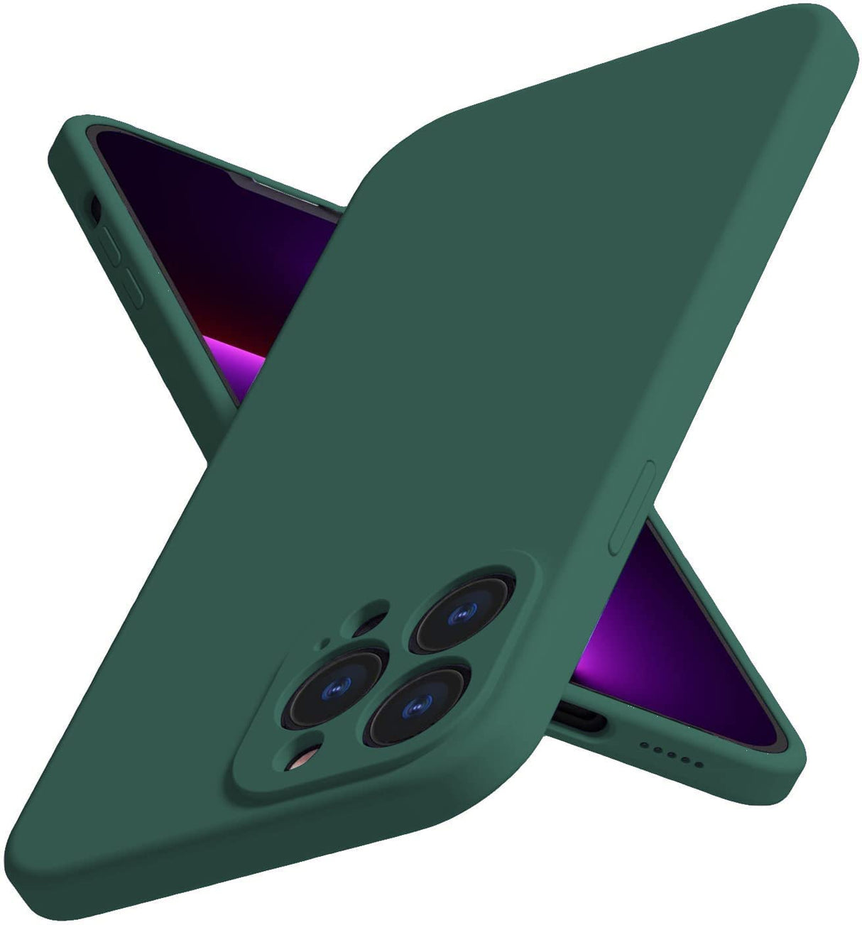 YU WELL iPhone 12 Pro Shockproof Silicon Case, Soft Rubber Anti-Scratch Cover, with camera protection matte finishing (Matte Green)