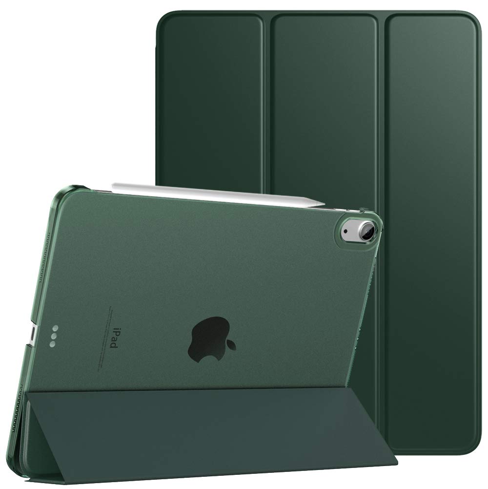 TiMOVO Case for New iPad Air 5th/4th Generation 10.9 inch, iPad Air 5 Case/iPad Air 4 Case, [Support 2nd Gen Apple Pencil Charging] Slim Stand Protective Cover with Auto Wake/Sleep - Midnight Green