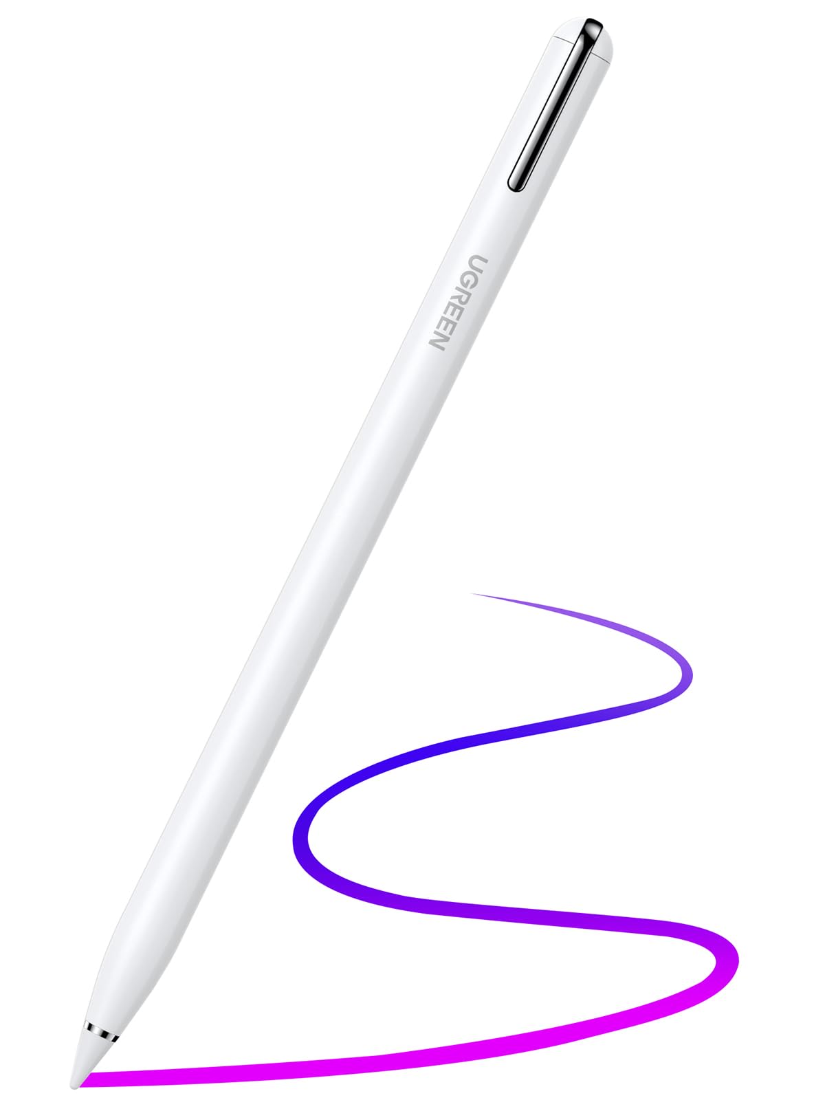 UGREEN Stylus Pen for Apple iPad Tilt Sensitivity Strong Magnetic Palm Rejection, Universal iPad Stylus Pencil 1/2 Generation, Pencil for iPad 2018-2022, Pro, Air, Mini-White
