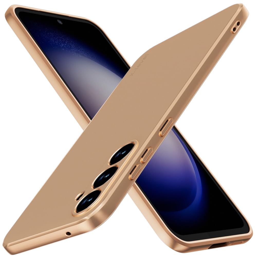 X-level Samsung Galaxy S23 FE Case Slim Fit Ultra-Thin Super Soft TPU [Guardian Series] S23 FE Phone Back Cover Light Protective Matte Finish Coating Case for Samsung S23 FE/ S23 FE 5G -Gold