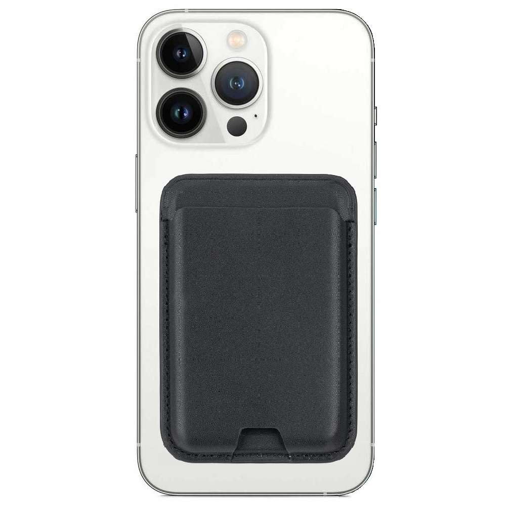 AWH Open Slot Strong Magnetic Card Holder with MagSafe Wallet for Apple iPhone 14 Pro Max/14 Plus/14 Pro/14/13 Pro Max/13 Pro/13/13 Mini/12 Max/12/12 Pro/12 Mini, (Black)