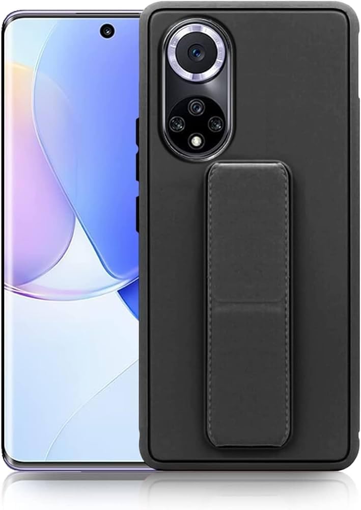 غطاء حماية مغناطيسي من بوراك لهاتف هونر 70، جراب رفيع مقاوم للصدمات مع مسند، غطاء حماية من السيليكون لهاتف هونر 70 - أسود