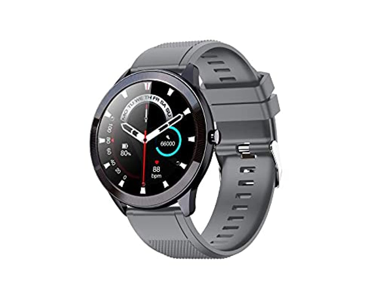 ساعة ذكية Xcell CLASSIC 2 لتتبع اللياقة البدنية مع مراقب معدل ضربات القلب طوال اليوم IP68 مقاومة للماء 1.28 بوصة تذكير بالمكالمات والرسائل لهواتف iPhone وAndroid - رمادي