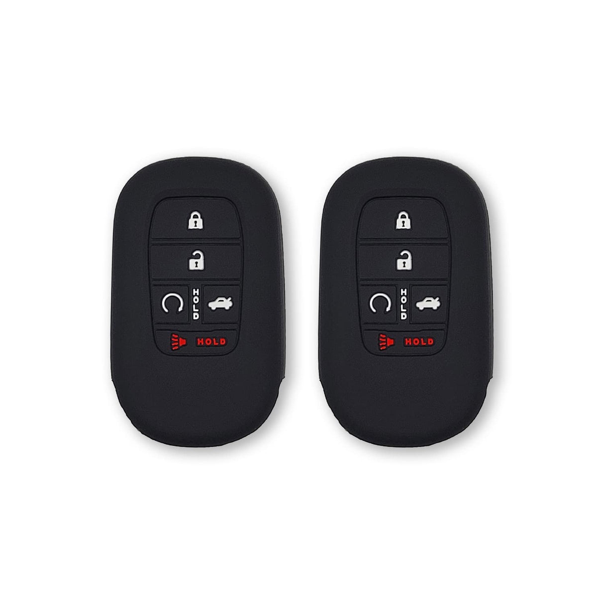 غطاء حماية مفتاح السيارة من السيليكون من أوتوبيس لسيارات هوندا سيفيك أكورد HR-V CR-V بايلوت سبورت SI EX EX-L تورينج موديلات 2022 و2023 و2024 | ملحقات السيارة | حافظة حماية للمفتاح - قطعتان (أسود)