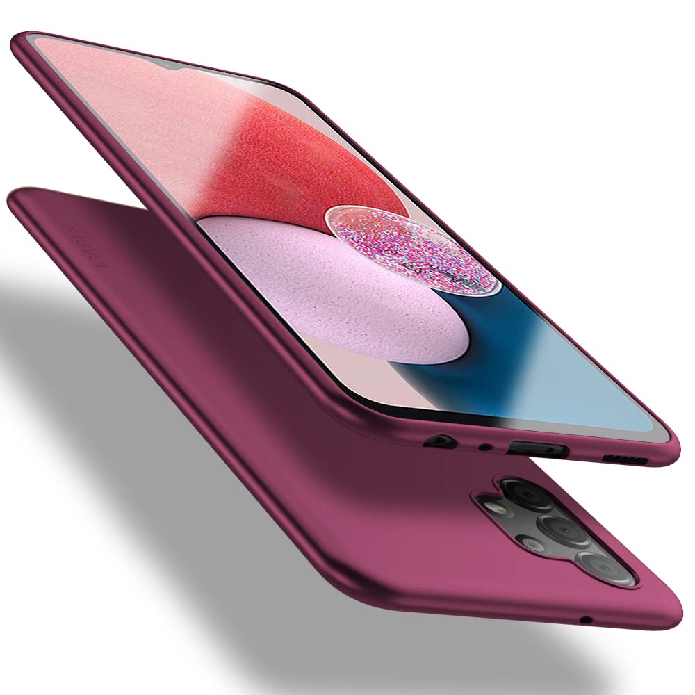 X-level Samsung A13 4G Case Ultra-Thin Slim Fit Soft TPU[Not Fit A13 5G] [Guardian Series] A13 Phone Back Cover Light Protective Matte Finish Coating Case Compatible Samsung Galaxy A13 4G-Wine red