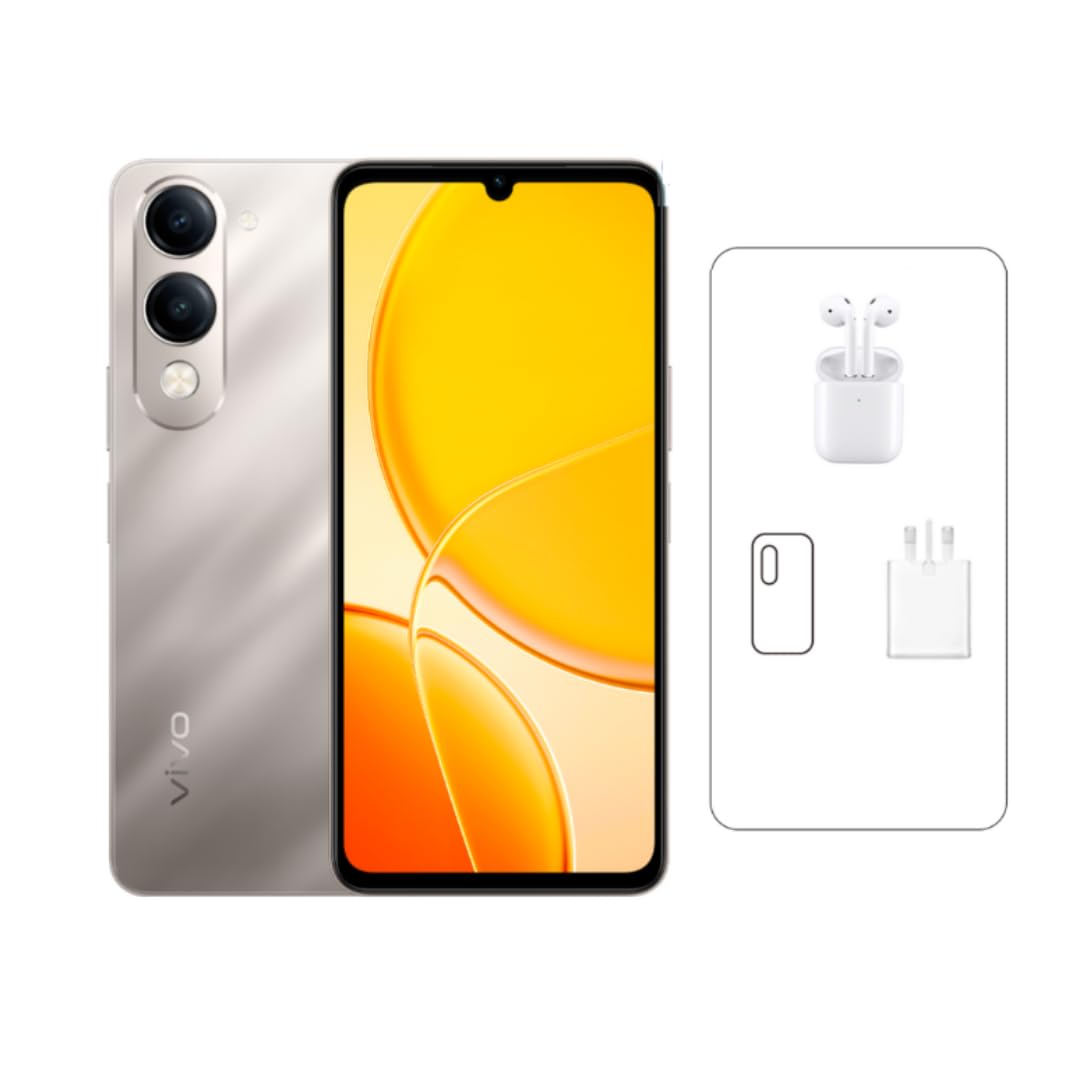 فيفو Y29t AI 5G ذهبي (6+6 جيجابايت رام، 256 جيجابايت) | كاميرا 50 ميجابكسل | شاشة 6.74 بوصة عالية الدقة | IP64 | مكبرات صوت مزدوجة | باقة حصرية عبر الإنترنت: سماعات أذن لاسلكية حقيقية (TWS) وضمان 24 شهرًا - إصدار الشرق الأوسط