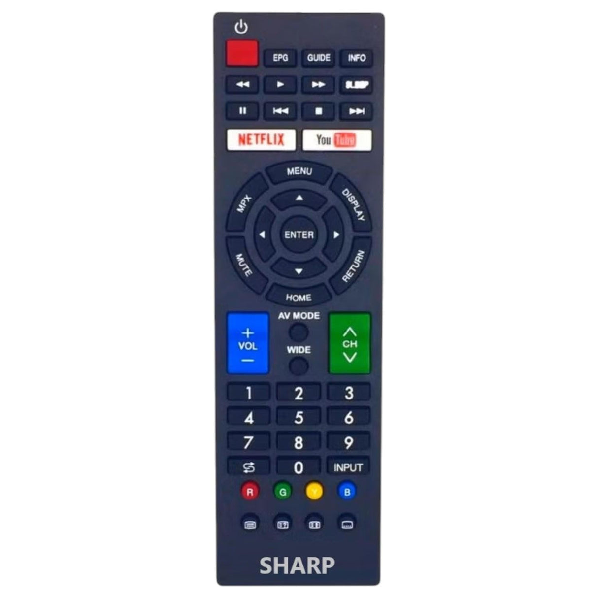 جهاز تحكم عن بعد بديل من BURAQ GB234WJSA لتلفزيون SHARP LCD LED الذكي مع أزرار رئيسية لـ YouTube Netflix