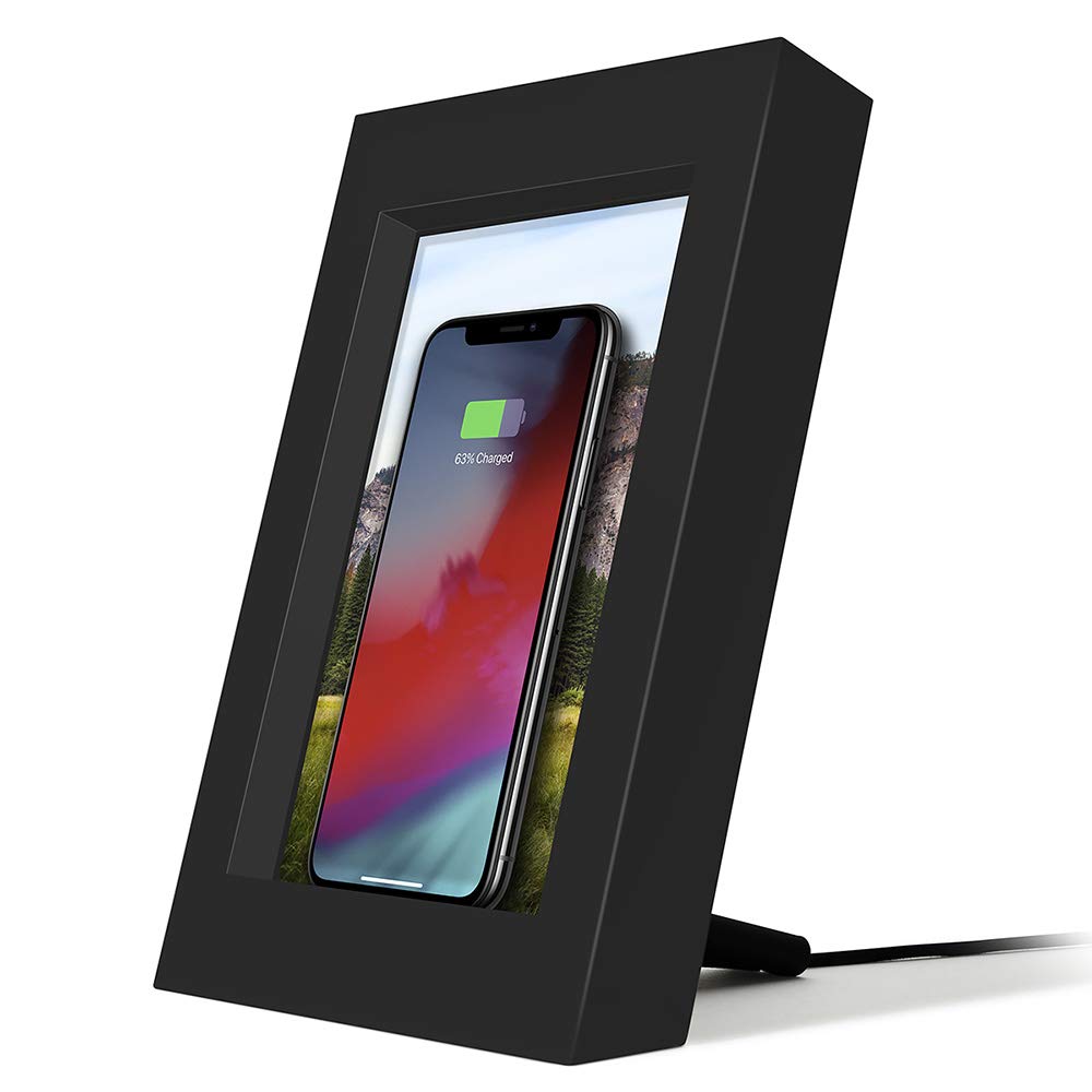 Twelve South PowerPic | Picture Frame Stand with integrated 10W Qi Charger for iPhone/Wireless Charging Smart Phones (black)