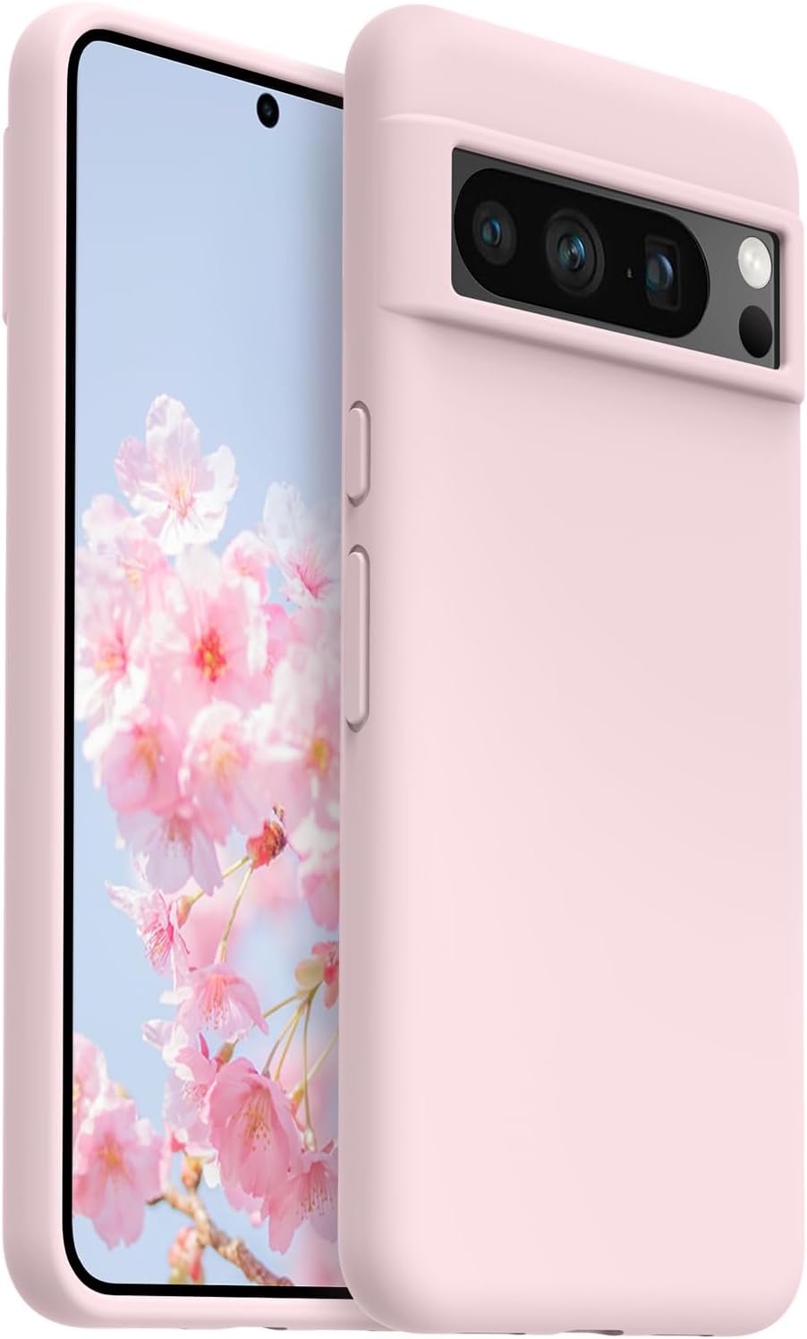 جراب AWH مصمم لهاتف Pixel 8 Pro، جراب هاتف رفيع مقاوم للصدمات من السيليكون لهاتف Google Pixel 8 Pro مقاس 6.7 بوصة - قبضة محسنة ودرع مضاد للخدش (وردي)