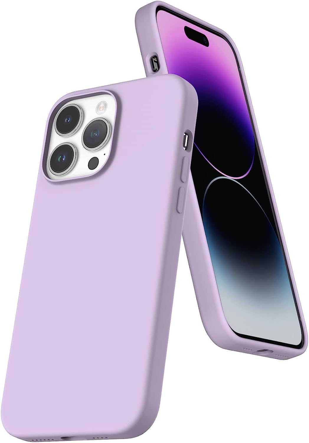 AWH Compatible with iPhone 14 Pro Max Case for Women - Drop Protection, Anti-Fingerprint, Anti-Scratch, Shockproof Soft-Touch Silicone Phone Case for iPhone 14 Pro Max 6.7" (Light Purple)