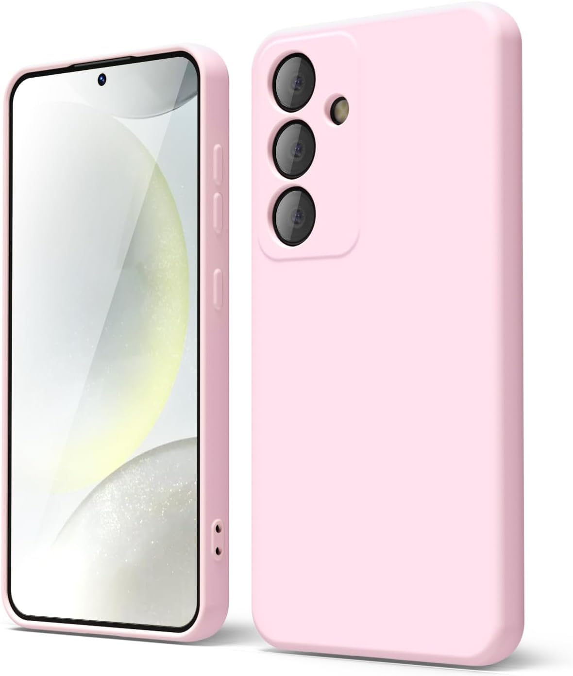 جراب AWH S24 من السيليكون السائل - غطاء واقٍ من هلام المطاط الناعم الفاخر - تصميم أنيق رفيع وناعم من مادة TPU غير اللامعة - مع غطاء لعدسة الكاميرا - مصمم للنساء والرجال (وردي)