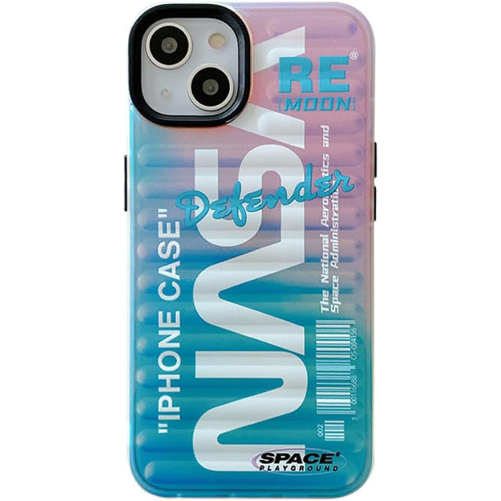 جراب هاتف AMERTEER ثلاثي الأبعاد | جراب بتصميم ليزر ناسا لطيف لهاتف iPhone 14، تصميم مموج، ظهر صلب مقاوم للصدمات، غطاء واقٍ ملون للنساء والفتيات والأولاد والرجال - تصميم مموج رائع
