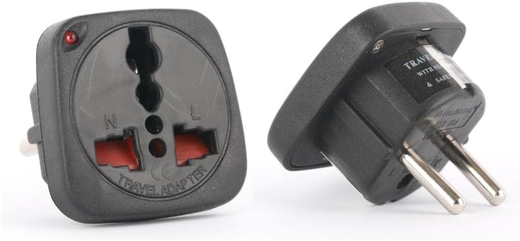 Terminator TL-15B Multi-Travel Adapter with Safety Shutters & Power Indicator (EU Plug to Universal Socket)