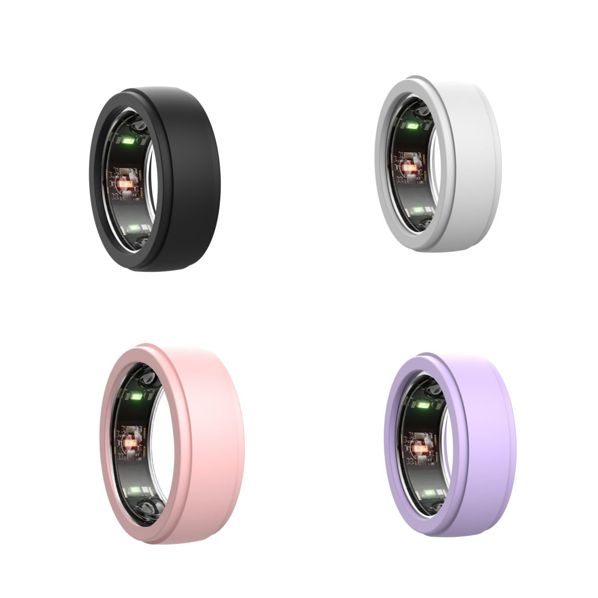 غطاء حماية ذكي للحلقة من Zuooiec [عبوة من 4 قطع] متوافق مع Oura/SAMSUNG Galaxy/ULTRAHUMAN AIR/RingConn، جراب سيليكون ناعم رفيع وملحقات للرجال والنساء، مقاس M لـ 11/12/13/14