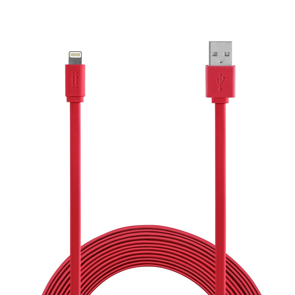 aiino italian ideas Aicltngmfif-Rd Lightning Cable 1.2 M Mfi Flat - Red (Pack Of 1)