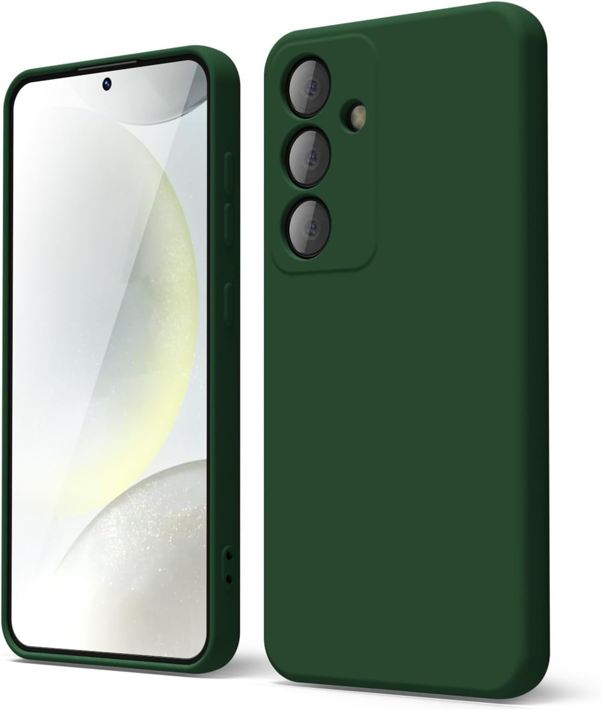 AWH S24 Plus Case Liquid Silicone - Premium Soft Rubber Gel Protective Cover - Elegant Thin Slim TPU Matte Smooth Design - with Camera Lens Cover - Designed for Women and Men (Green)