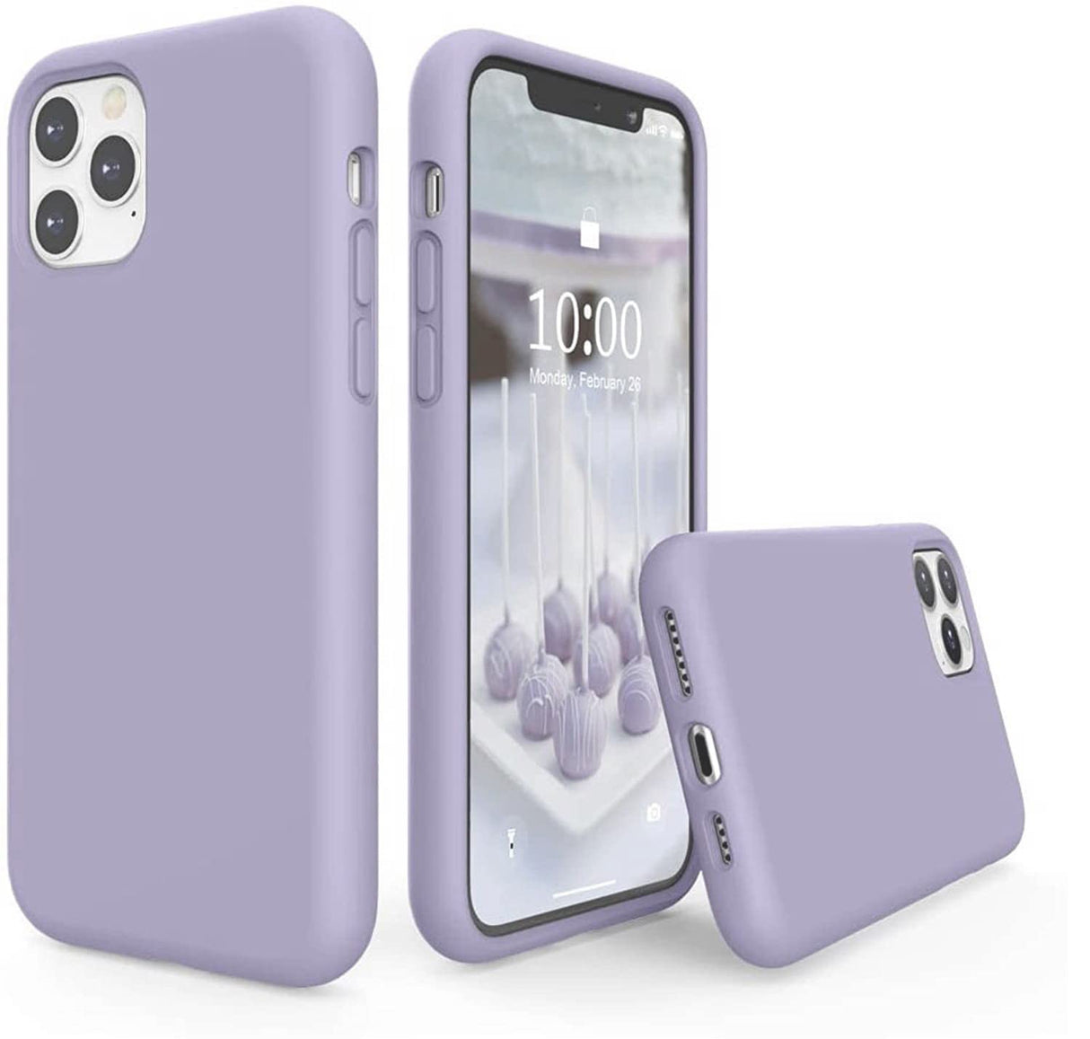 غطاء سيليكون YU WELL متوافق مع iPhone 11 Pro مقاس 5.8 بوصة، ملمس ناعم كالحرير، غطاء واقٍ كامل الجسم، غطاء مقاوم للصدمات مع بطانة من الألياف الدقيقة (أرجواني)