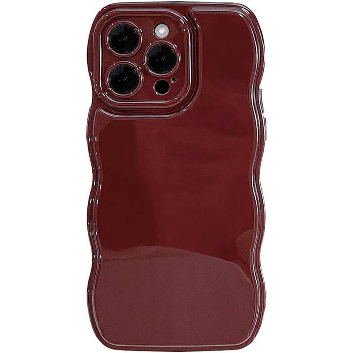 جراب هاتف BECAQ لهاتف iPhone 11، تصميم موجة بسيط [رفيع وخفيف الوزن] [قبضة غير قابلة للانزلاق] جراب هاتف أنيق من السيليكون الناعم للفتيات والنساء iPhone 11 (أحمر، iPhone 11)