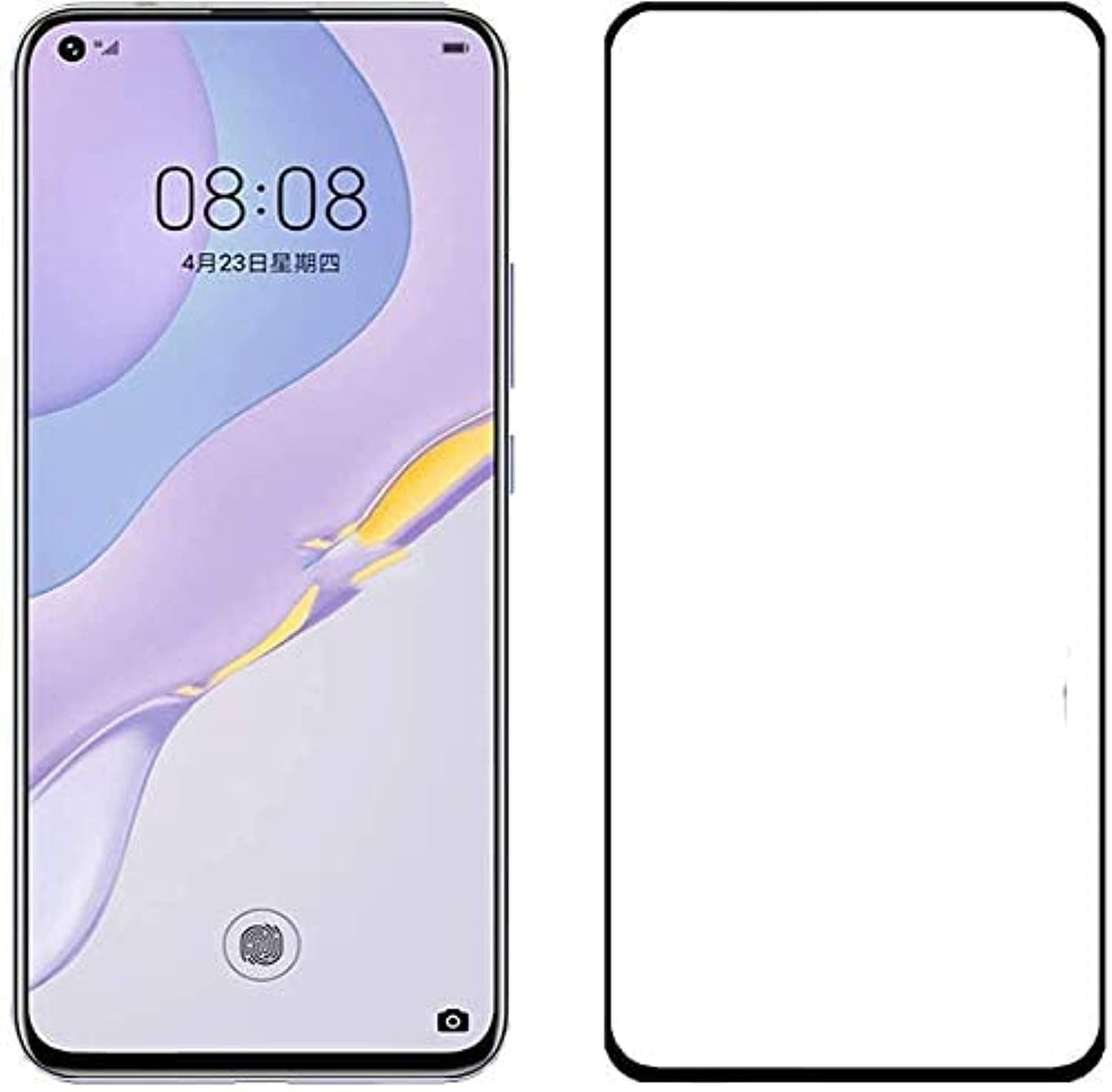 واقي شاشة AWH لهاتف Huawei Nova 7 SE، غشاء واقي شاشة من الزجاج المقوى المنحني ثلاثي الأبعاد [شفاف عالي الدقة] [صلابة 9H] [مناسب للجراب] لهاتف Huawei Nova 7 SE 5G الذكي