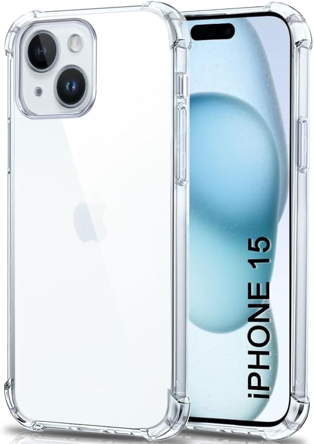 جراب هاتف YU WELL شفاف، بزوايا معززة، مصنوع من مطاط TPU المقاوم للخدش، غطاء واقٍ من السيليكون الناعم لهاتف iPhone (شفاف للغاية، iPhone 15)