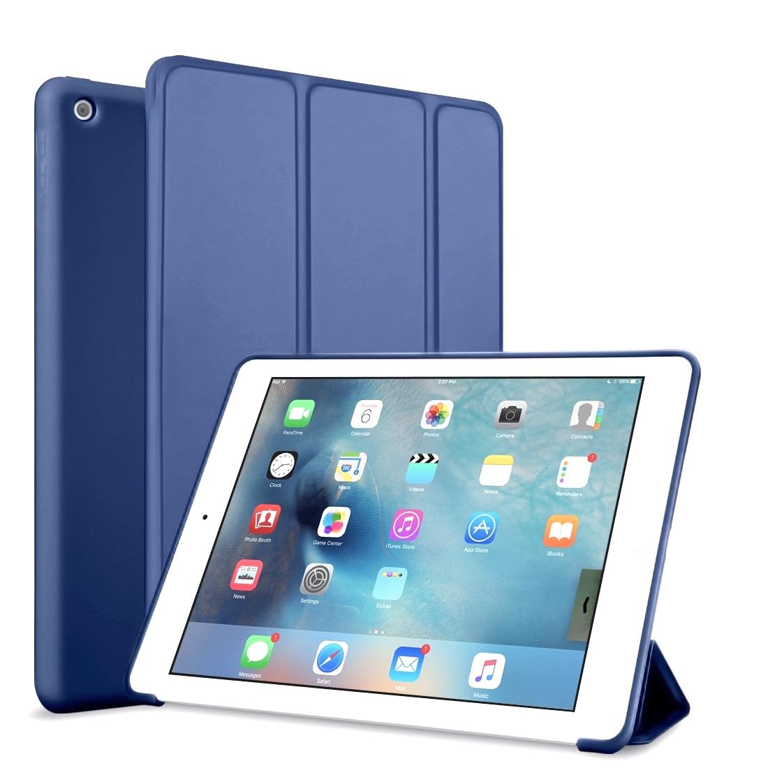 جراب Vultic Trifold Case لجهاز iPad Air 3 (2019) / iPad Pro 10.5 بوصة (2017)، حامل مغناطيسي ذكي [خاصية السكون/التنشيط التلقائي] غطاء خلفي رفيع ناعم من السيليكون (أزرق داكن)