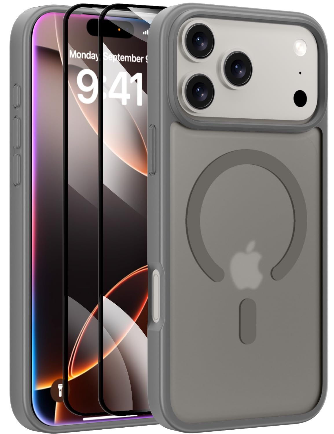 جراب X-level المغناطيسي لهاتف iPhone 17 Pro Max، متوافق مع MagSafe، حماية من السقوط بدرجة عسكرية، جراب هاتف 17 Pro Max نحيف غير لامع شفاف غير قابل للانزلاق ومتين ومقاوم للصدمات مقاس 6.9 بوصة، رمادي