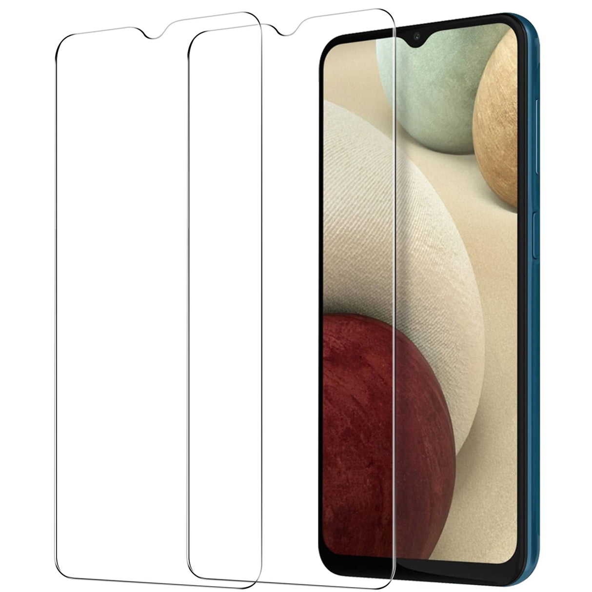 واقي شاشة YWXTW لهاتف Samsung Galaxy A12/A13/A32 5G/A03S/A02S، واقي شاشة من الزجاج المقوى 9H متوافق مع Galaxy A12/A13/A32 5G/A03S/A02S، عبوة من قطعتين (شفاف)