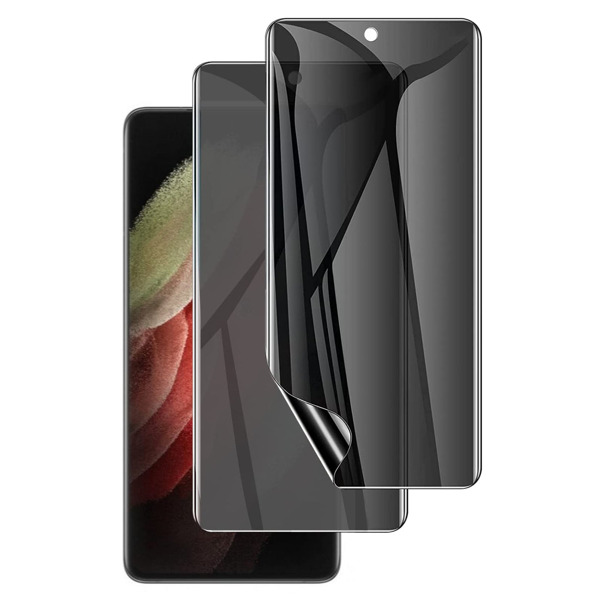 واقي شاشة الخصوصية AWH لهاتف Samsung S20 PLUS، [يدعم فتح القفل من داخل الشاشة] [مضاد للتجسس] [مناسب للحافظة] غشاء TPU مرن