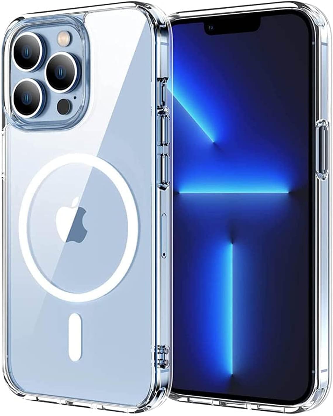 جراب AWH المغناطيسي لهاتف iPhone 13 Pro Max مقاس 6.7 بوصة - شفاف من مادة TPU مع غطاء واقٍ من الصدمات ومقاوم للخدش ومقاوم للصدمات بتصميم كريستالي - شفاف