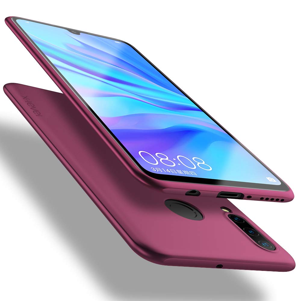 جراب X-level لهاتف Huawei P30 Lite، [سلسلة Guardian] غطاء واقٍ رفيع للغاية من مادة TPU الناعمة من السيليكون متوافق مع هاتف Huawei P30 Lite مقاس 6.15 بوصة - Winered