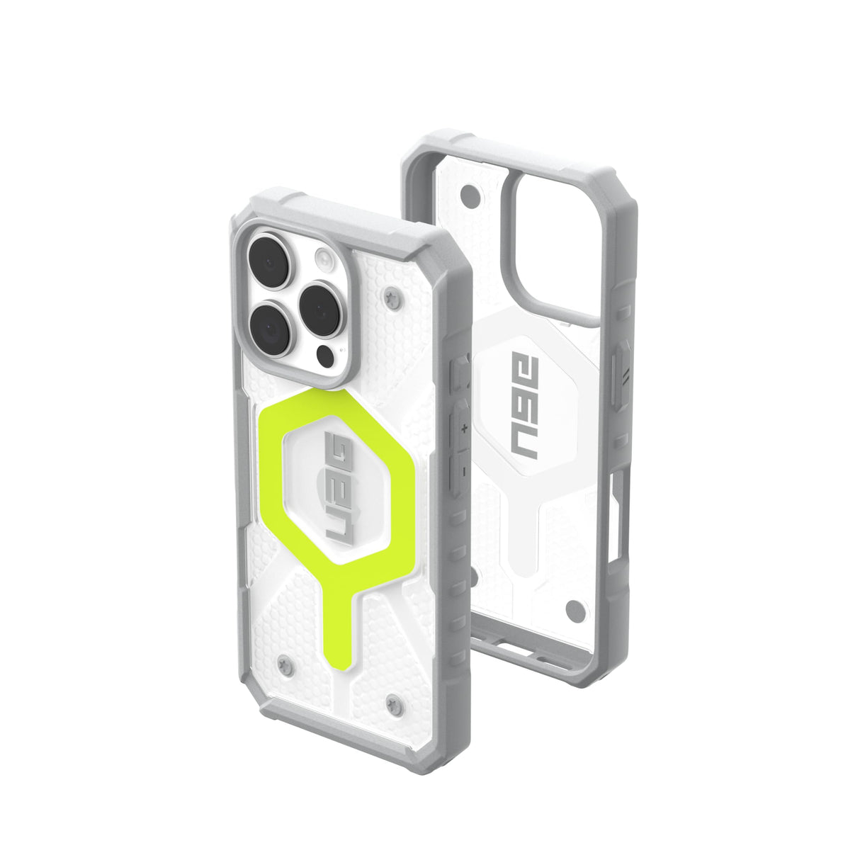 غطاء حماية شفاف من Urban Armor Gear UAG Pathfinder لهاتف iPhone 16 PRO [تم اختباره عند السقوط حتى 18 قدمًا] متوافق مع MagSafe - Active Neon