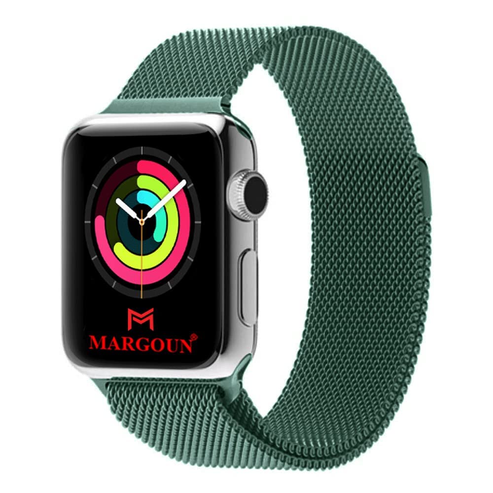 حزام ميلانو من AWH لساعة Apple Watch Band 45-38 مم، سوار بديل من سبائك الفولاذ المقاوم للصدأ لساعة iWatch Series 7/SE/6/5/4/3/2/1، متوافق مع (38/40/41 مم، أخضر داكن)
