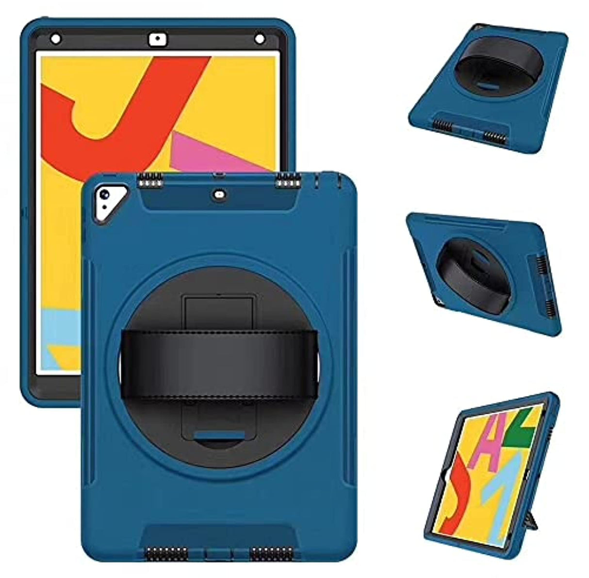 جراب AWH المتين لجهاز iPad 9.7 بوصة A1893 iPad 6 الجيل السادس، مقاوم للصدمات، غطاء مقاوم للصدمات، جراب iPad المتين مع حامل، غطاء واقٍ كامل الجسم للأطفال، حماية من السقوط، أزرق.