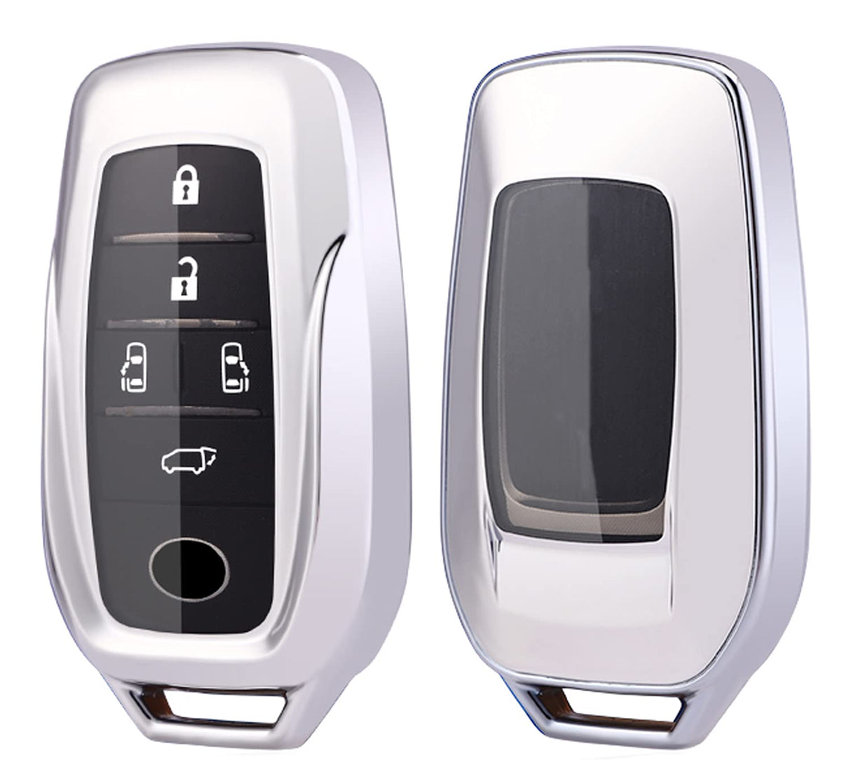 غطاء مفتاح Arruweer مناسب لملحقات Toyota Venza RAV4 Prime Fortuner Land Cruiser (فضي)، فضي، مركبات محددة