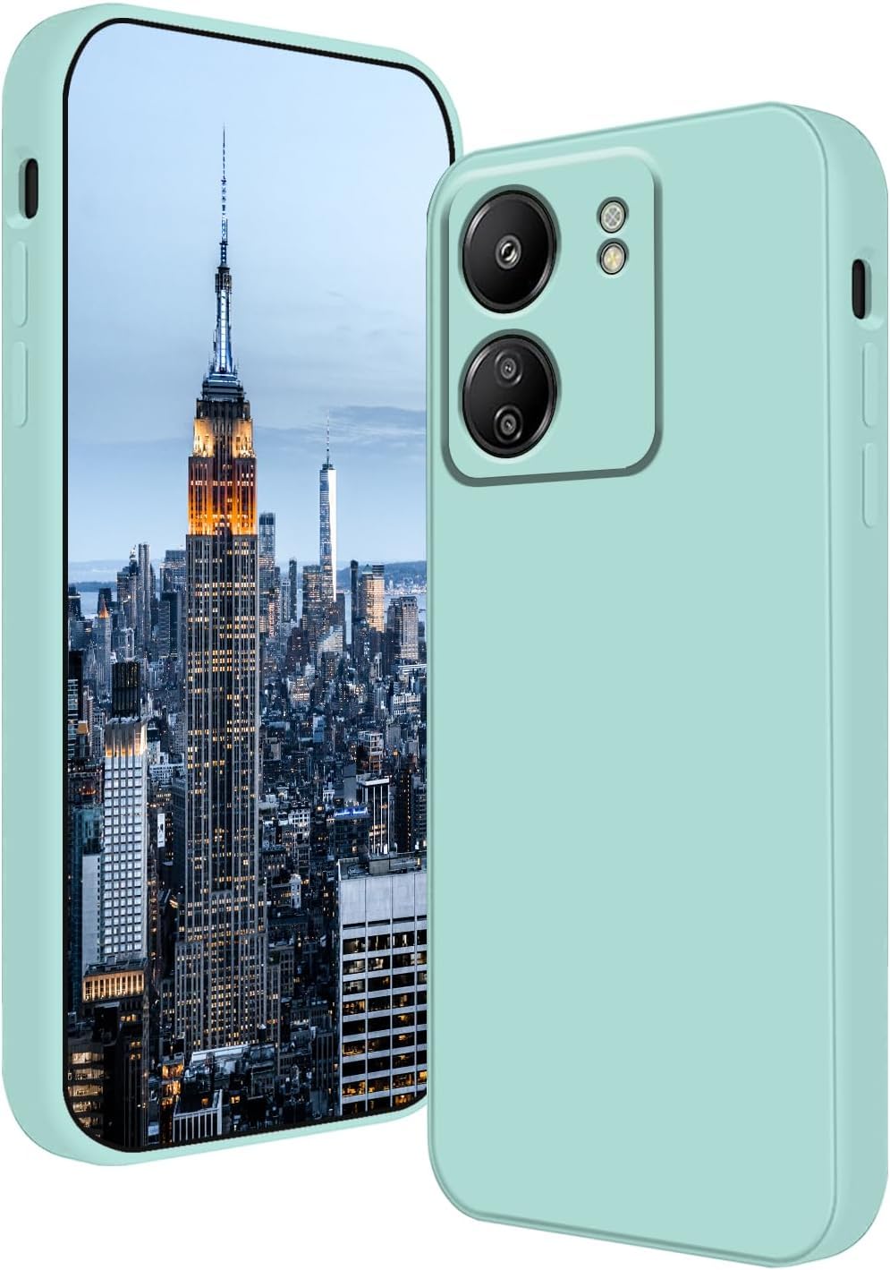 جراب AWH متوافق مع جراب Xiaomi Redmi 13C المصنوع من السيليكون السائل - ملمس ناعم وسلس، جراب هاتف Redmi 13C 4G مصنوع من مادة السيليكون، غطاء رقيق مقاوم للصدمات لحماية معززة وأناقة (أزرق سماوي)