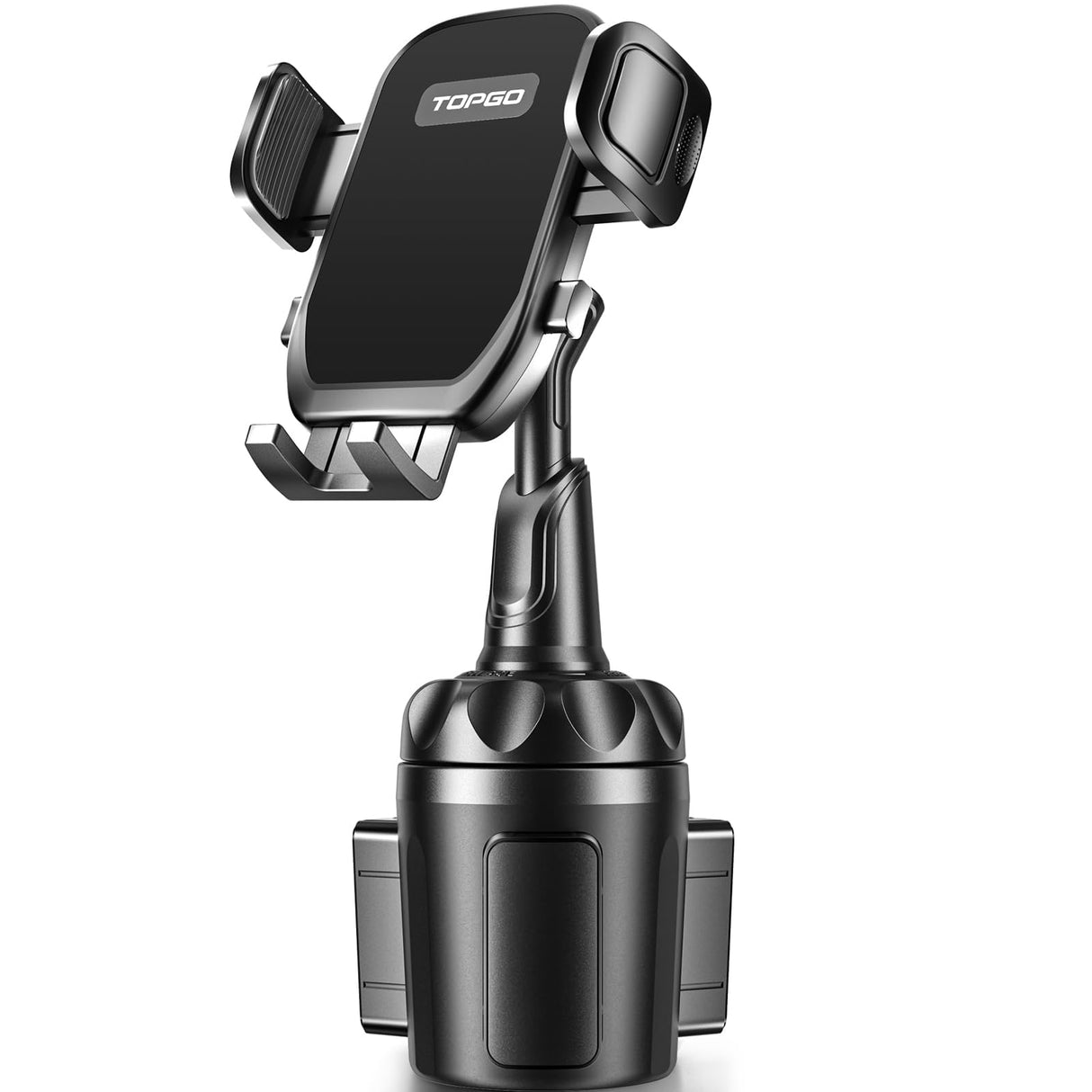 حامل أكواب للسيارة من TOPGO [مُحسَّن]، حامل أكواب قابل للتعديل، حامل أكواب للسيارة، حامل هاتف ذكي للسيارة مناسب لهاتف iPhone XR/XS Max/X/8/7 Plus/6s/Samsung Galaxy S10+/Note 9/S8 Plus/S7 Edge (أسود)