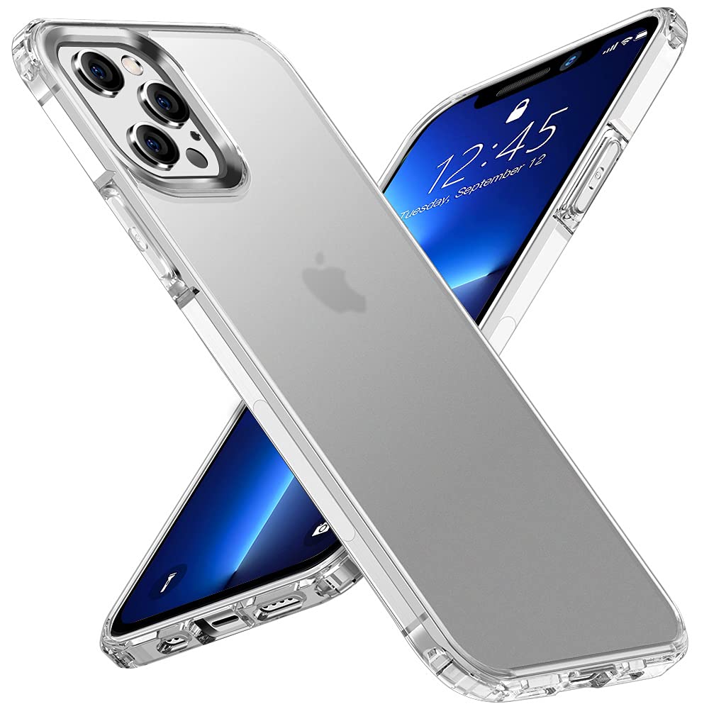 جراب X-Level المقاوم للصدمات والمتوافق مع iPhone 13 Pro Max [حماية من السقوط بدرجة عسكرية] غطاء خلفي صلب شفاف مضاد للسقوط من مادة البولي كربونات مع حافة سيليكون ناعمة - غطاء رفيع شفاف