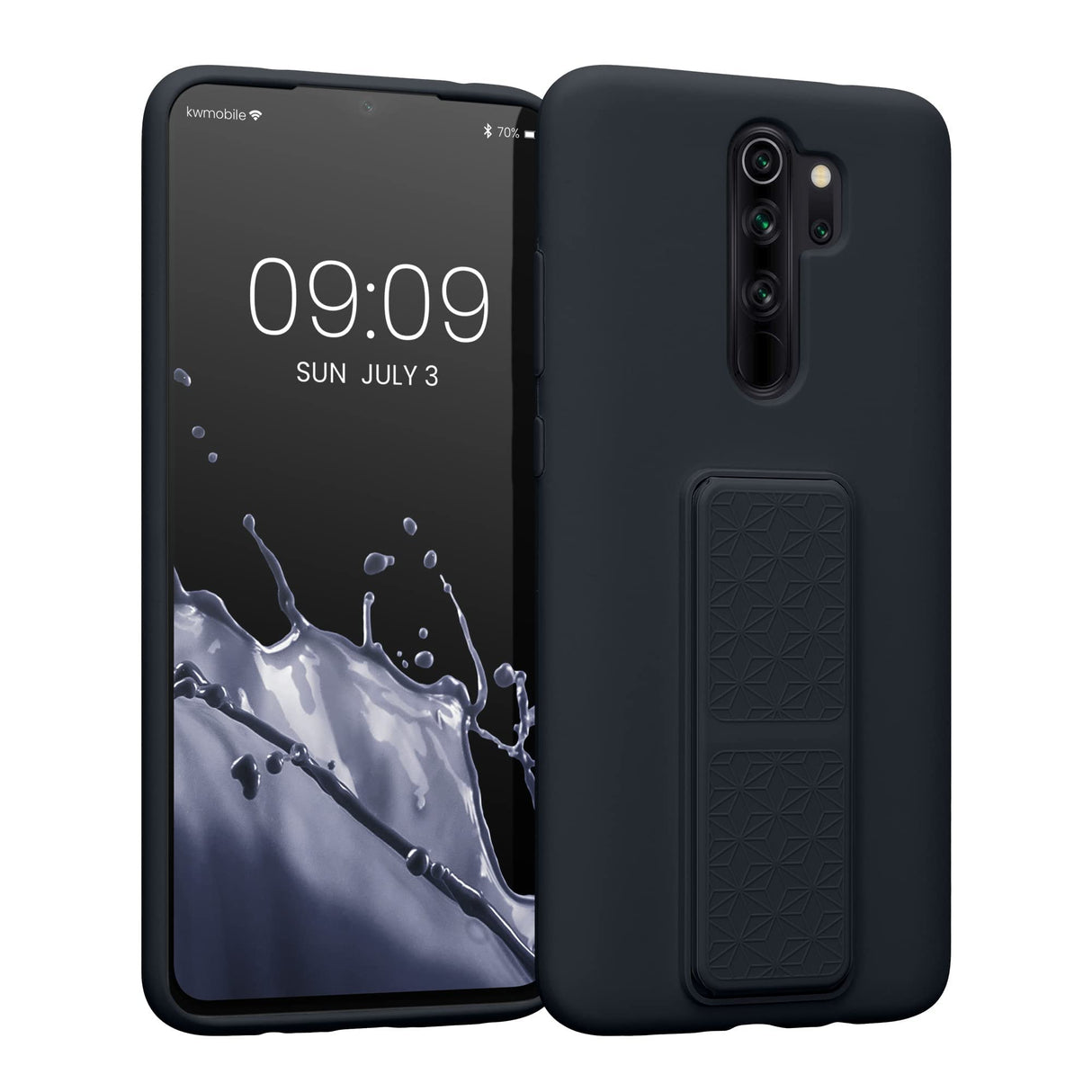 غطاء حماية مغناطيسي من بوراك لهاتف ريدمي نوت 8 برو، جراب نحيف مقاوم للصدمات مع مسند، غطاء حماية من السيليكون لهاتف ريدمي نوت 8 برو - أسود