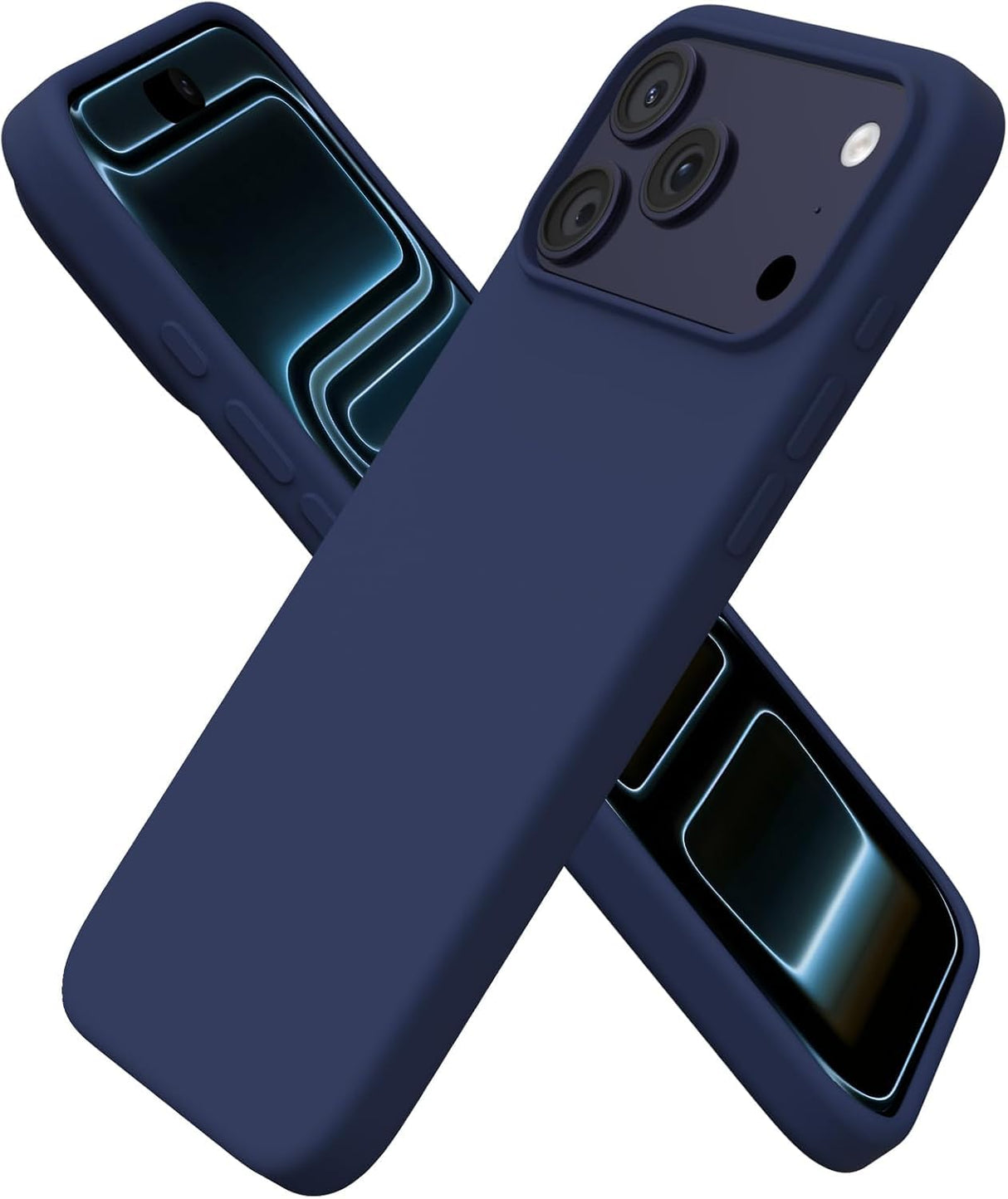 جراب YoYoTech Liquid Silicon لهاتف iPhone 17 Pro Max رفيع وناعم ومضاد للصدمات مع بطانة من الألياف الدقيقة جراب سيليكون 2025 لهاتف iPhone 17 Pro Max مقاس 6.9 بوصة - أزرق