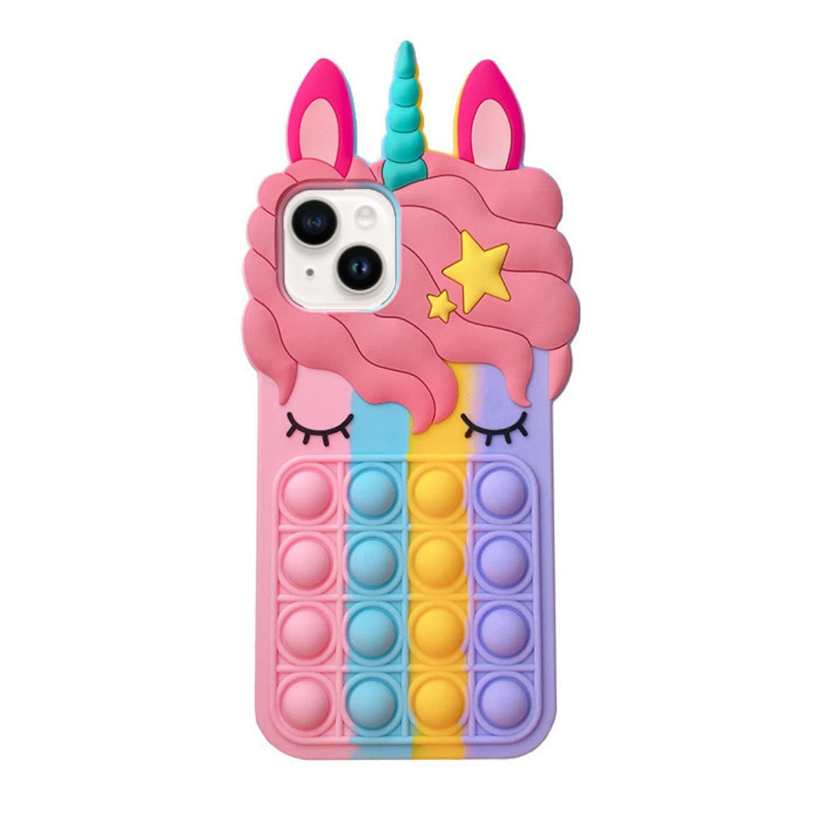 جراب Asgens Pop Bubbles لهاتف iPhone 13/14، جراب هاتف ناعم مقاوم للصدمات من السيليكون بتصميم وحيد القرن الكرتوني الجميل لهاتف Apple iPhone 13/14 مقاس 6.1 بوصة