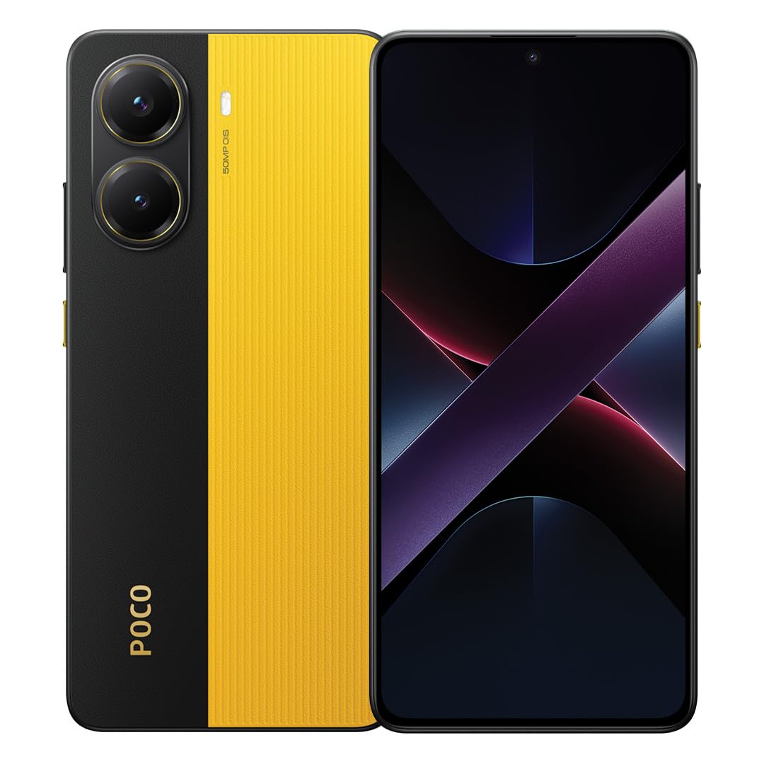 POCO X7 Pro Yellow 12GB RAM 512GB 5G Mobile | Mediatek Dimensity 8400-Ultra | 1.5K 120Hz AMOLED curved display | 50MP main camera with OIS | IP68 | 5110mAh battery with 90w Hypercharge