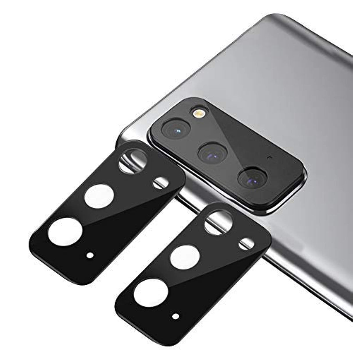 xinyunew[2 Pack Screen Protector for Samsung Galaxy S20 Camera Tempered Glass Protective Lens Film Len Protector Camera Protective Glass Back Side Camera Glass Film 9H Hardness Waterproof - Black