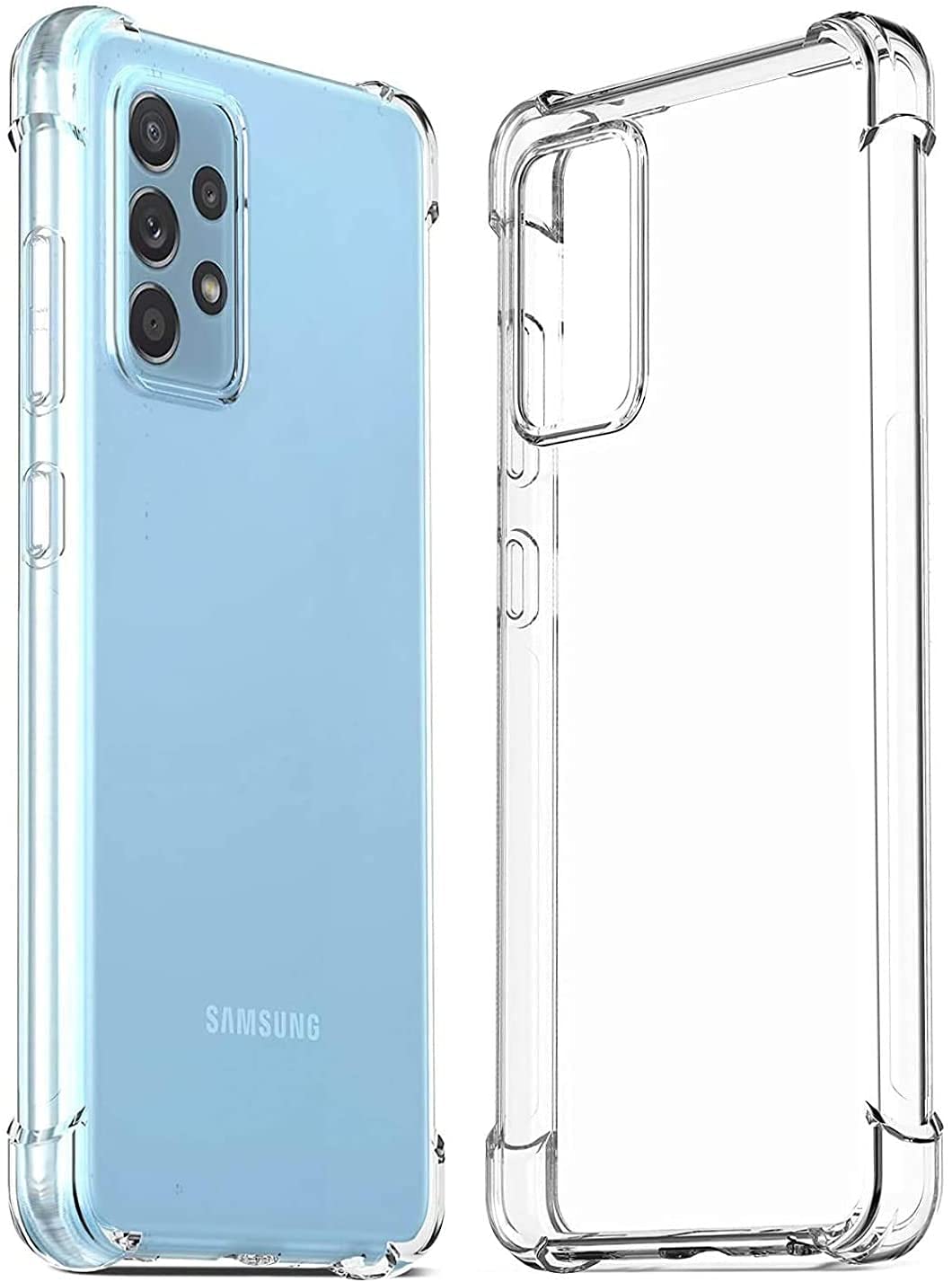 غطاء حماية شفاف ناعم من مادة TPU مقاوم للصدمات من AWH مصمم لهاتف Samsung Galaxy A52، غطاء شفاف لهاتف A52.