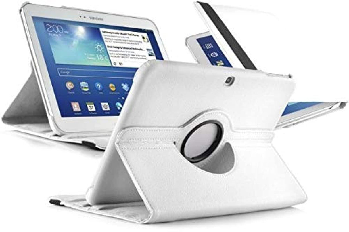 white 360 Rotating Case cover for Samsung Galaxy Tab 3 10.1 P5200 P5220 P5210